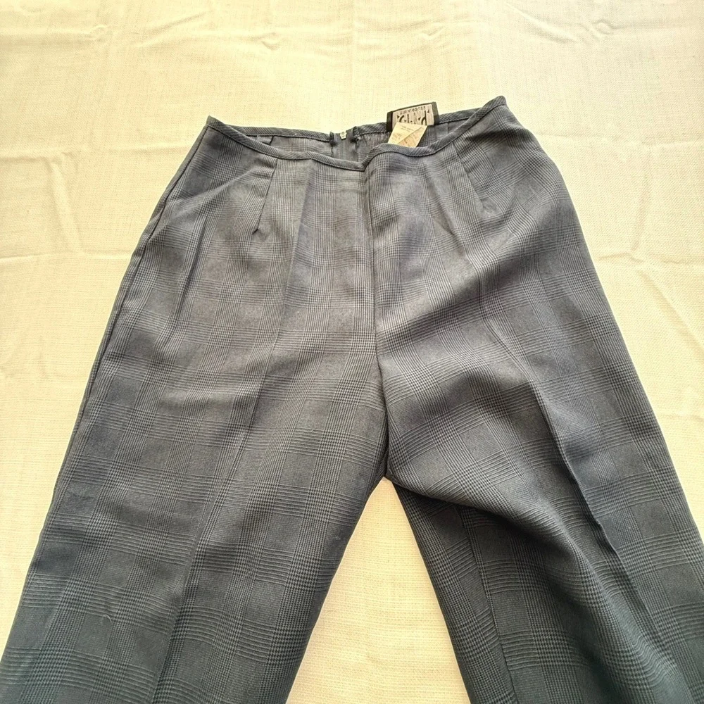 City Triangles Vintage 90s Blue Plaid High Waisted Straight Leg Pants‎ Size 9